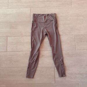 Nike Dri-Fit Leggings Mauve-Purple One Lux 7/8 Lacing Tights Medium Running Yoga